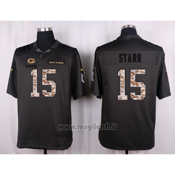 Maglia NFL Anthracite Green Bay Packers Starr 2016 Salute To Service